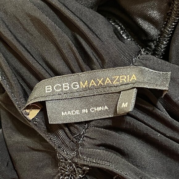 BCBGMaxazria Bodycon Mini Dress Black M Medium Open Back Stretch - Picture 4 of 7